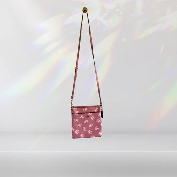 Coach Kitt Floral Print Messenger Crossbody Bag | Pink - Picture 3 of 4